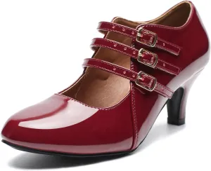 Women's Jessy Dress Mary Jane Shoes Round Toe Low Heels Wedding Office Work Pumps