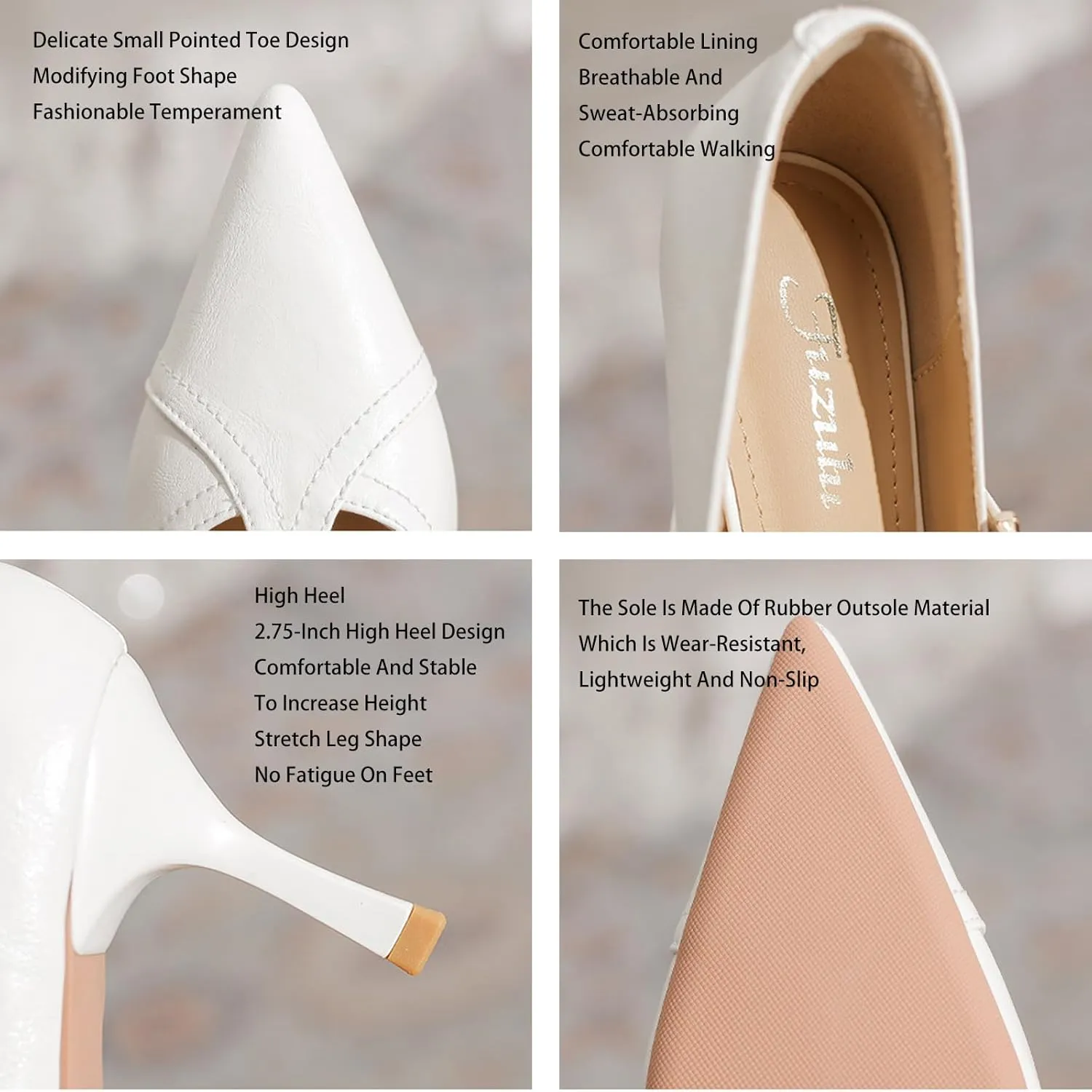 Women'S Leather T-Strap Sexy Pointed Stiletto Heel Pumps Fashion Adjustable Buckle Comfort Kitten Heel Mary Janes Party Wedding Evening Dress High Heel Shoes