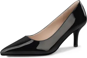 Women's Mid Heel Pumps Stiletto Pointed Toe Slip On Shoes 7cm/2.76" Kitten Heel for Wedding Party Daily Dress Shoes