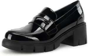 Womens Platform Loafers Chunky Heel Penny Loafer Lug Sole Slip On Round Toe Comfort Dress Work Shoes