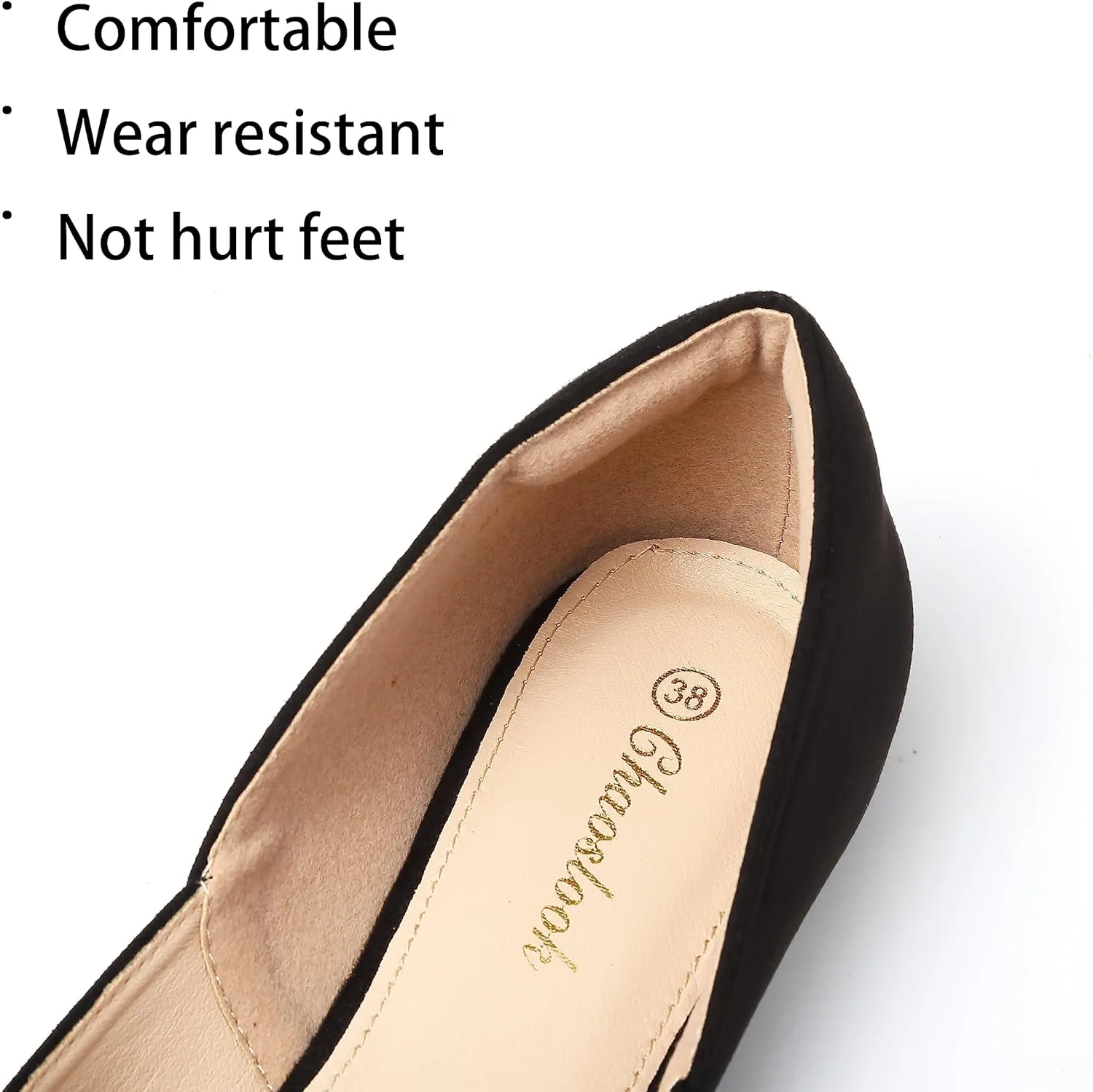 Womens Pointed Toe Black Ballet Flats Comfortable Casual Dress Flats for Women Elegant Memory Foam Flats with Party Wedding