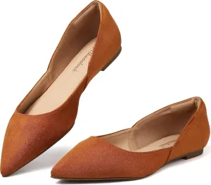 Womens Pointed Toe Black Ballet Flats Comfortable Casual Dress Flats for Women Elegant Memory Foam Flats with Party Wedding