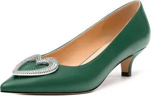 Women's Pumps Shoes Kitten Heels for Women Elegant Pumps Heart Shape Metal Pumps Heels