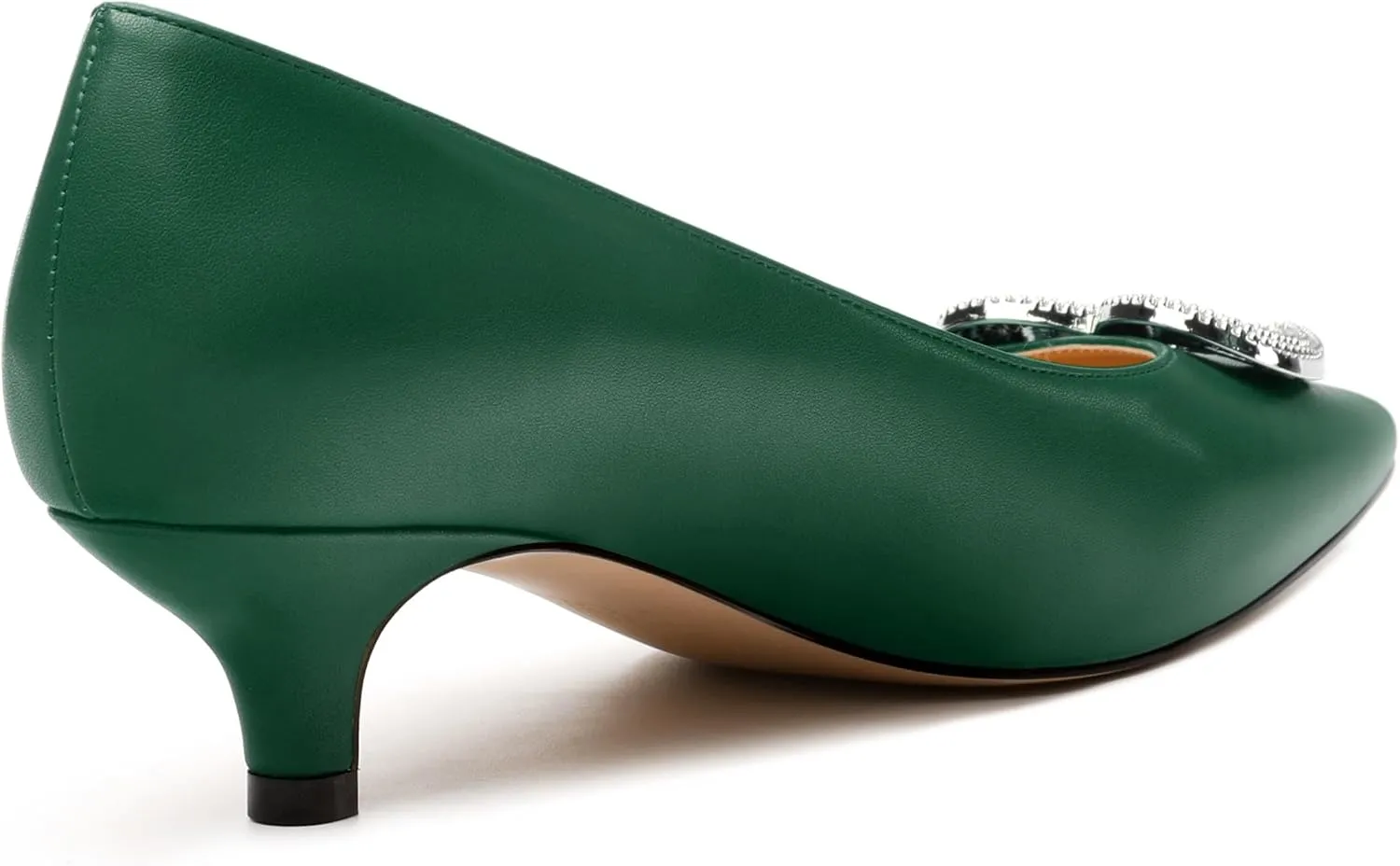 Women's Pumps Shoes Kitten Heels for Women Elegant Pumps Heart Shape Metal Pumps Heels
