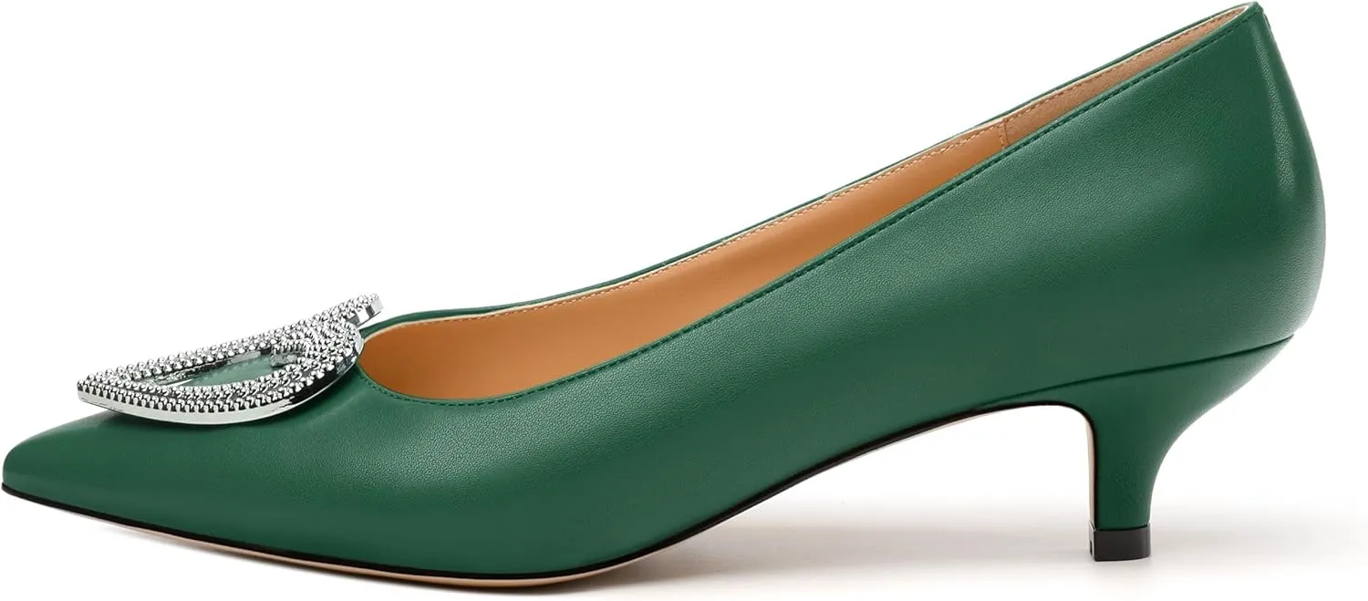 Women's Pumps Shoes Kitten Heels for Women Elegant Pumps Heart Shape Metal Pumps Heels