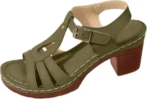 Womens Sandal Heels Comfortable Arch Support Ankle Strap Open Toe Platform Slip on Outdoor Shoes Orthopedic Hollow Out Breathable Summer Walking Sandals