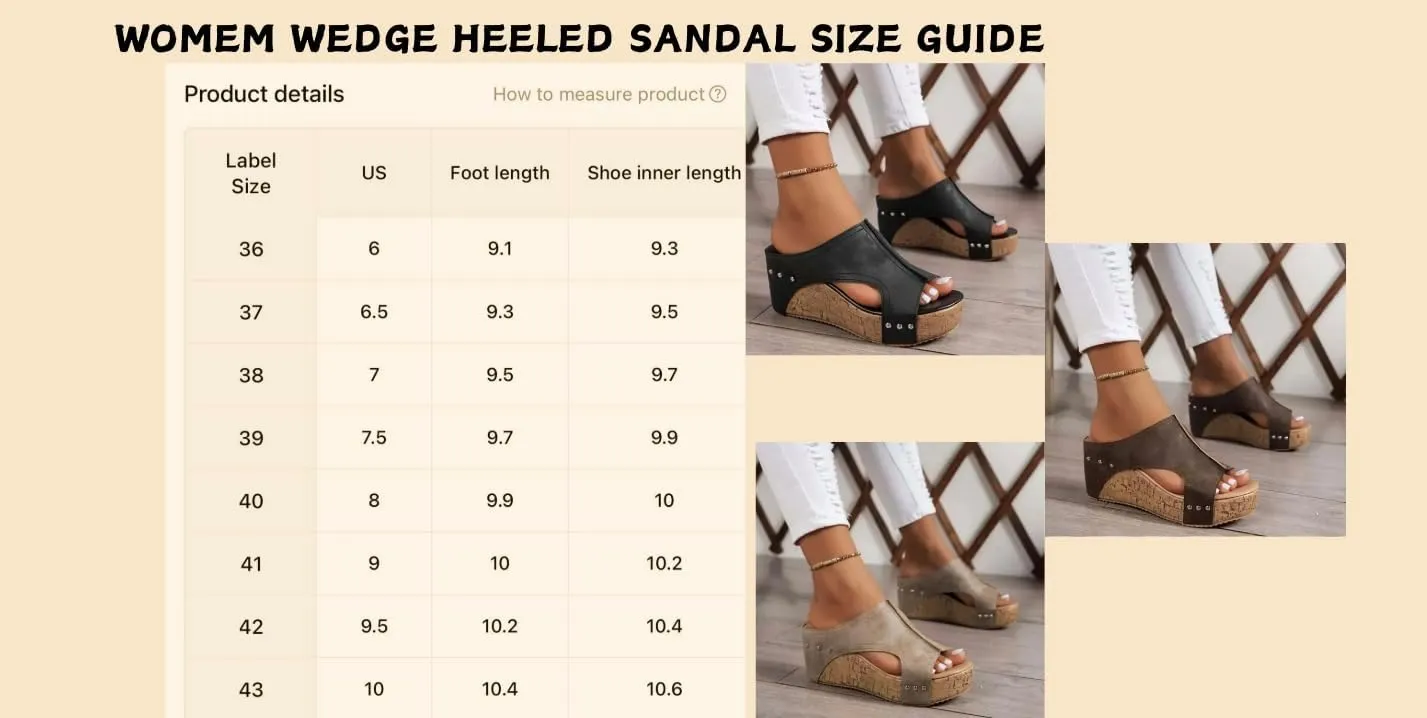 Womens Sandals Retro Thick Platform Heels Wedge Sandals, Open Toe Slip On Women Summer Shoes