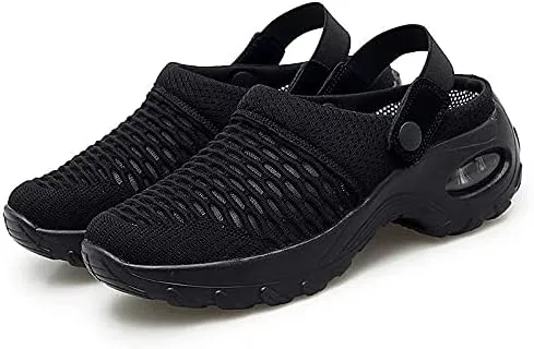 Women's Slip-On Mule Sneakers, Breathable Knit Casual Outdoor Walking Shoes, Soft and Comfortable Sports Sandals
