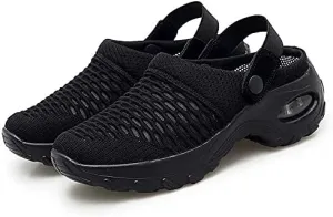 Women's Slip-On Mule Sneakers, Breathable Knit Casual Outdoor Walking Shoes, Soft and Comfortable Sports Sandals