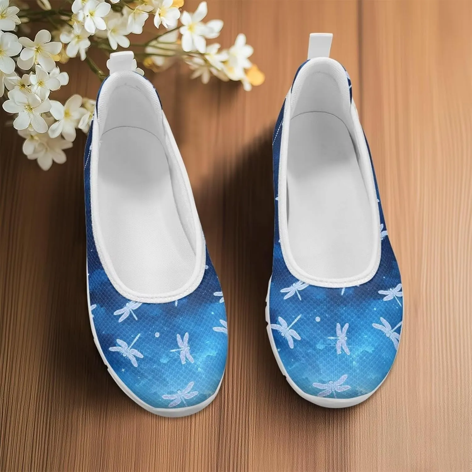 Womens Slip on Walking Shoes Stylish Floral Casual Loafers Lightweight Comfortable Ladies Soft Travel Footwear SizeUS 6-11