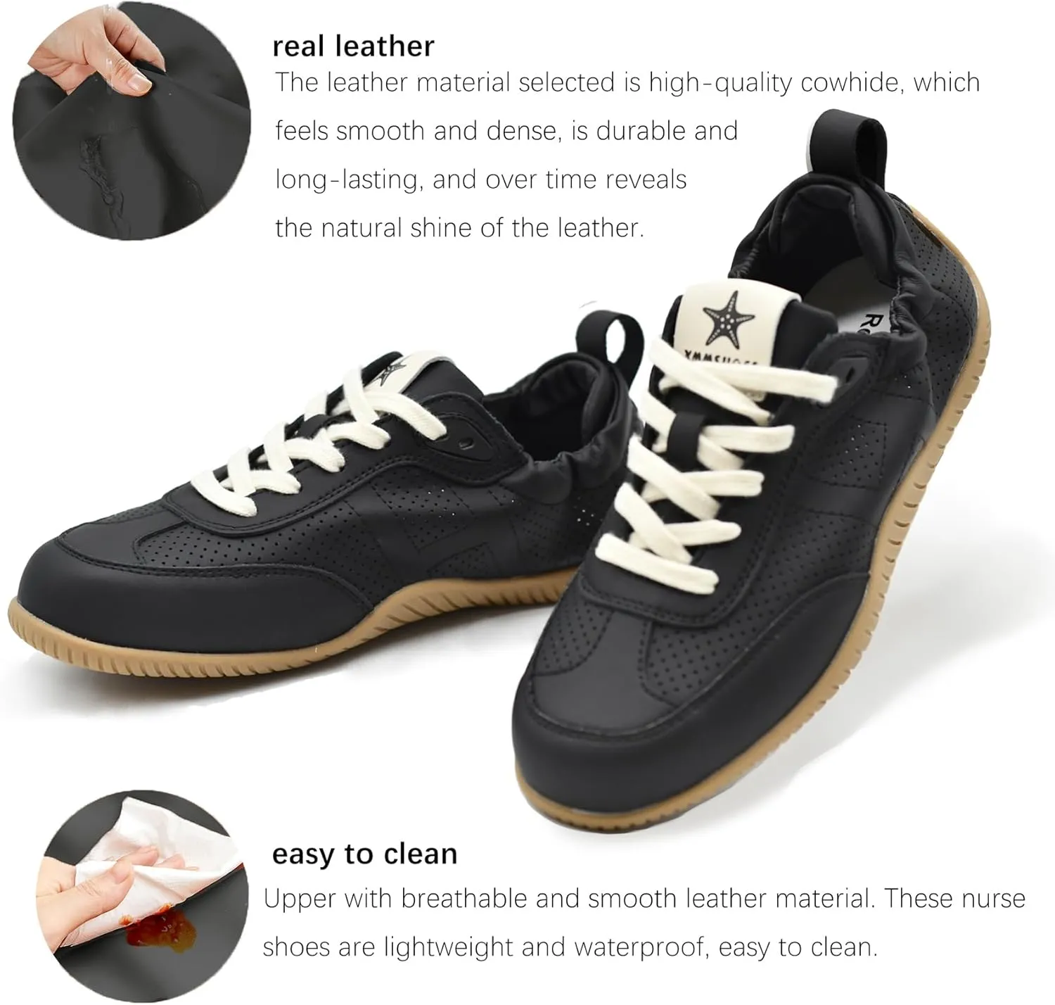 Women’s Traveling Walking Shoes Lightweight Non-Slip Slip-On Breathable Flexible Barefoot Leather Handmade Fashion Sneakers