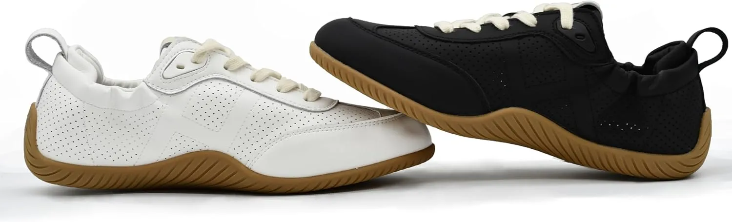 Women’s Traveling Walking Shoes Lightweight Non-Slip Slip-On Breathable Flexible Barefoot Leather Handmade Fashion Sneakers