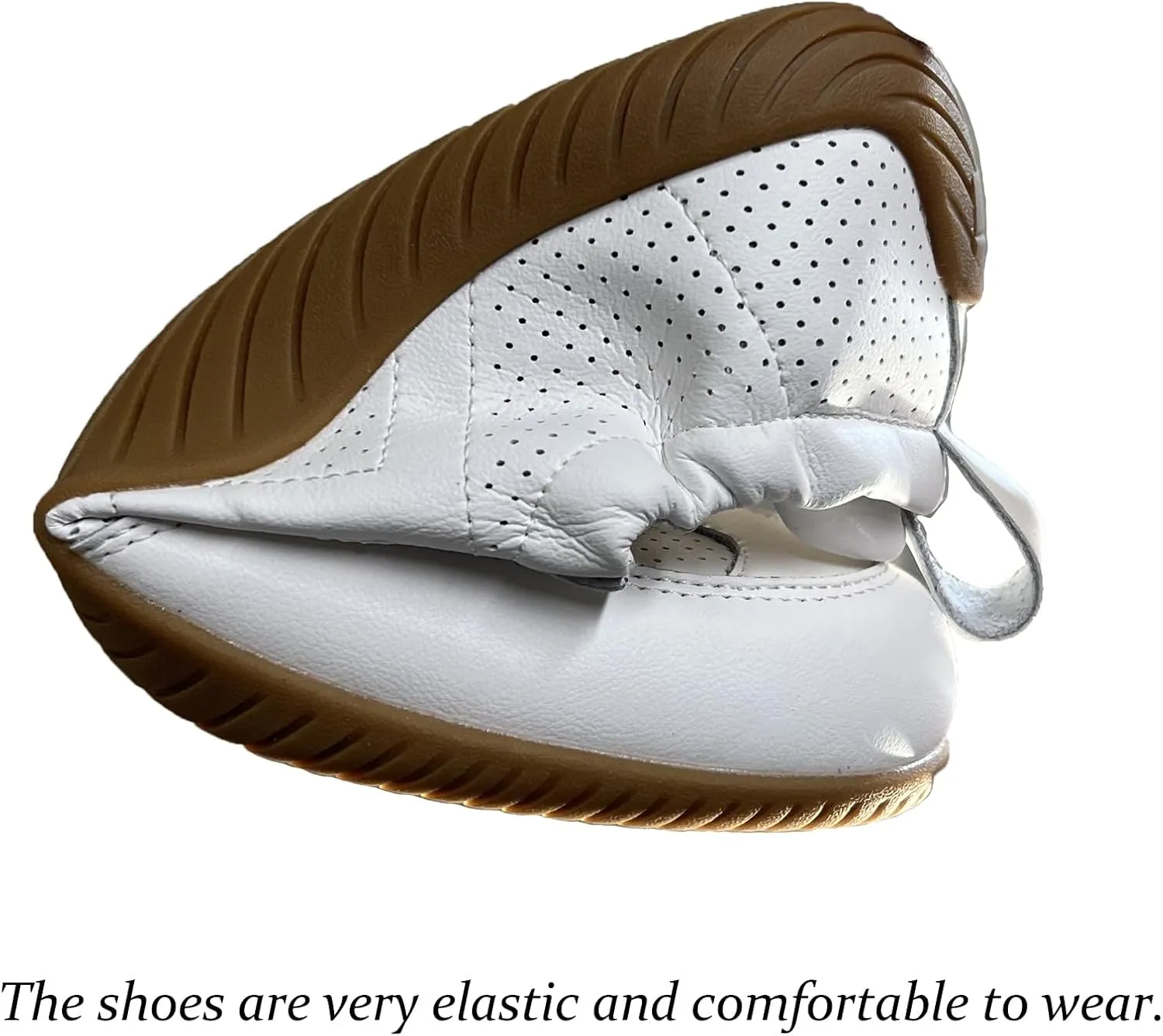 Women’s Traveling Walking Shoes Lightweight Non-Slip Slip-On Breathable Flexible Barefoot Leather Handmade Fashion Sneakers