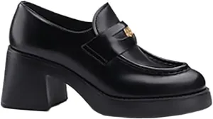 Women's Vintage Chunky Heeled Brogues Oxford Shoes, Elegant Patent Leather Comfortable Platform Work Shoes for Ladies