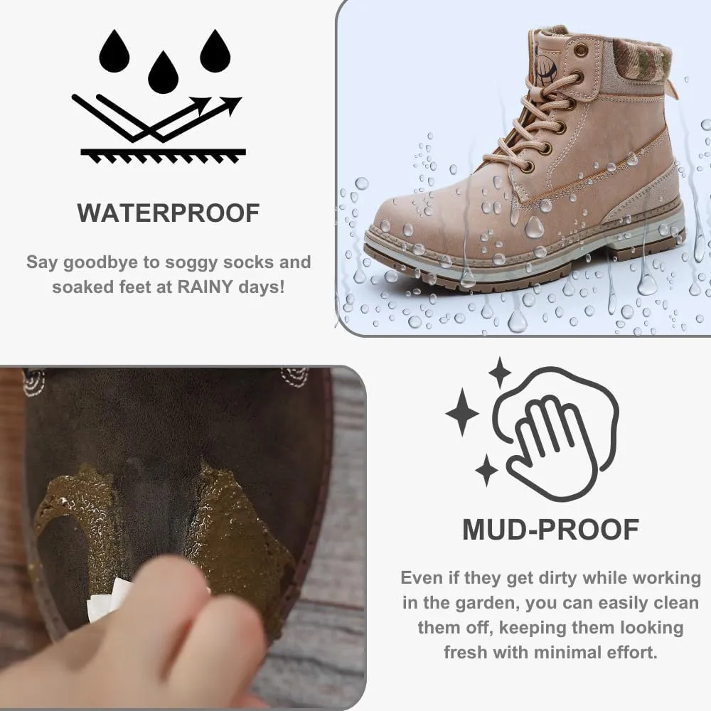 Women's Waterproof Work Boots - Lightweight Winter Snow Boots for Hiking, Outdoor Trekking & Backpacking (Comfortable Ankle Support)