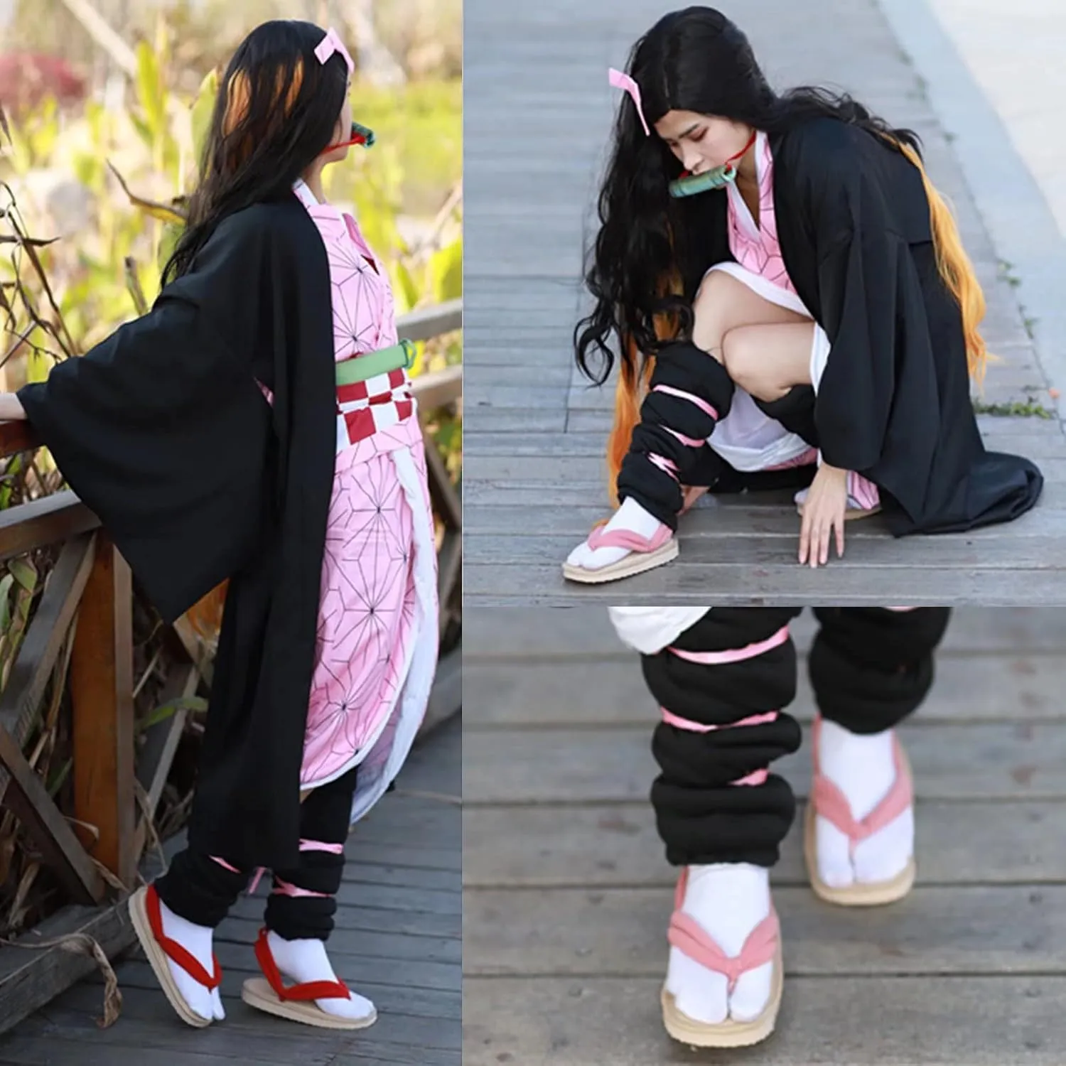 Wooden Geta Sandals,Unisex Cosplay Clog Shoes, Slippers Japanese Kimono Shoes Clogs Women Flip Flops Stage Performance Shinobu Geta,Chinese Japanese Traditional Shoes for women men children