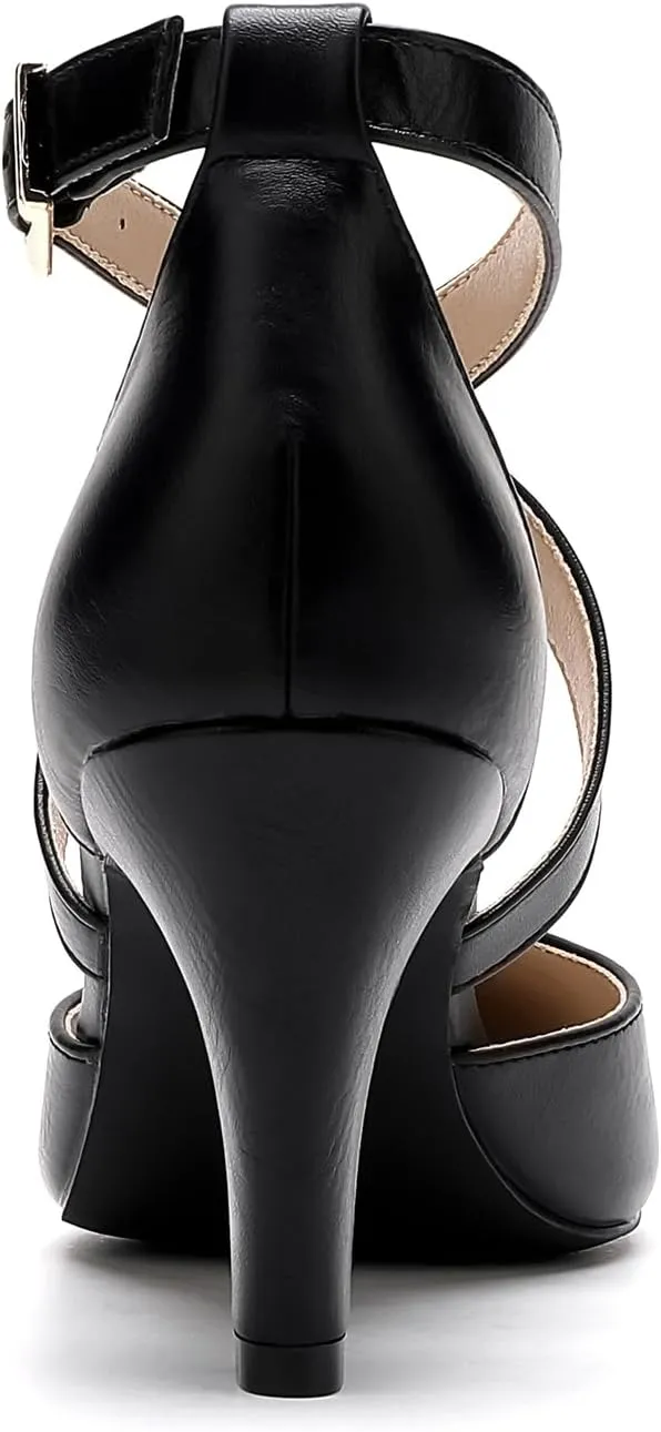 WuORWu Women's Closed Toe Heel Pumps