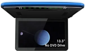 XTRONS 13.3 Inch Car Overhead Player Ultra-Thin 1920 * 1080 FHD Screen Car Roof Mounted Flip Down Car TV Support HDMI, USB (Built in Speaker)