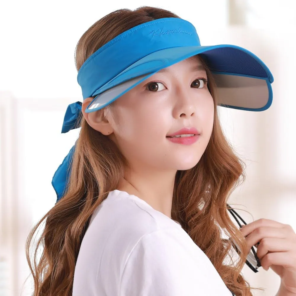 YEKEYI Wide Brim Sunhat Summer UPF 50  Sun Protection Outdoor Hat Baseball Cap Sports Hats with Retractable Visor
