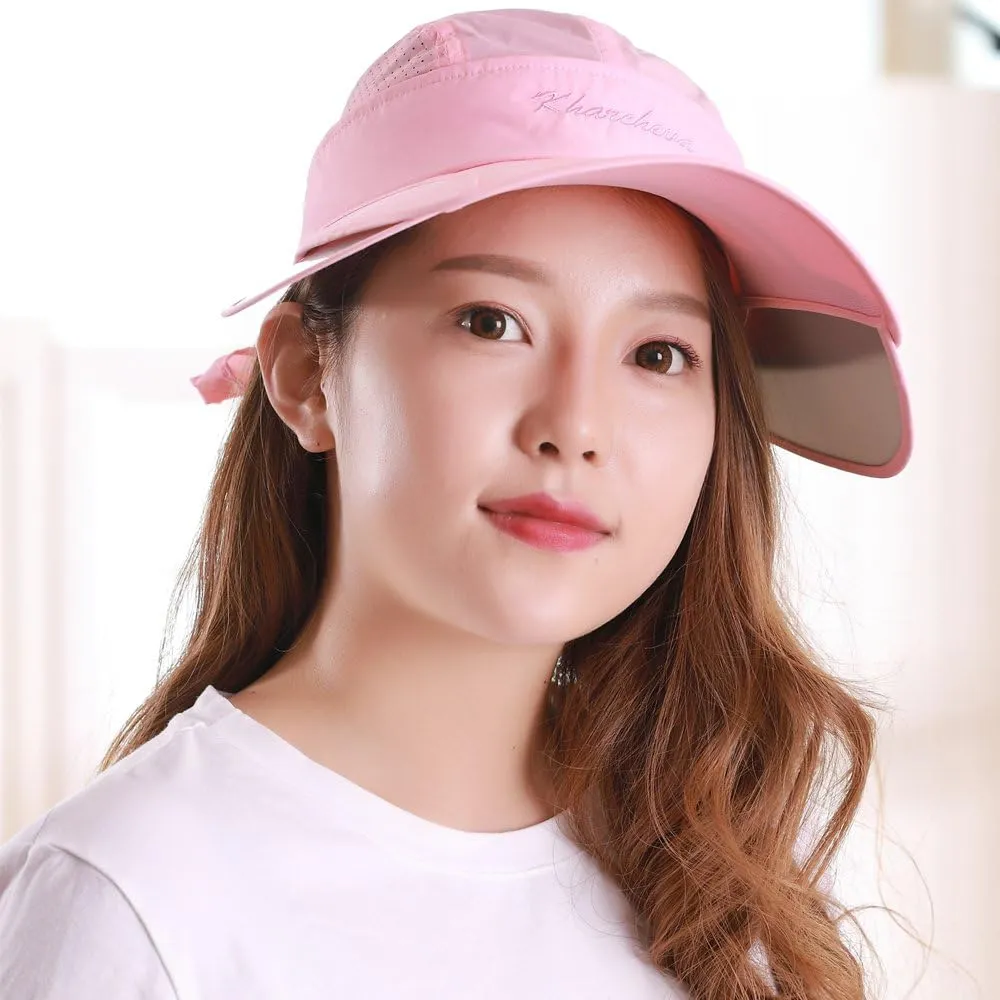 YEKEYI Wide Brim Sunhat Summer UPF 50  Sun Protection Outdoor Hat Baseball Cap Sports Hats with Retractable Visor