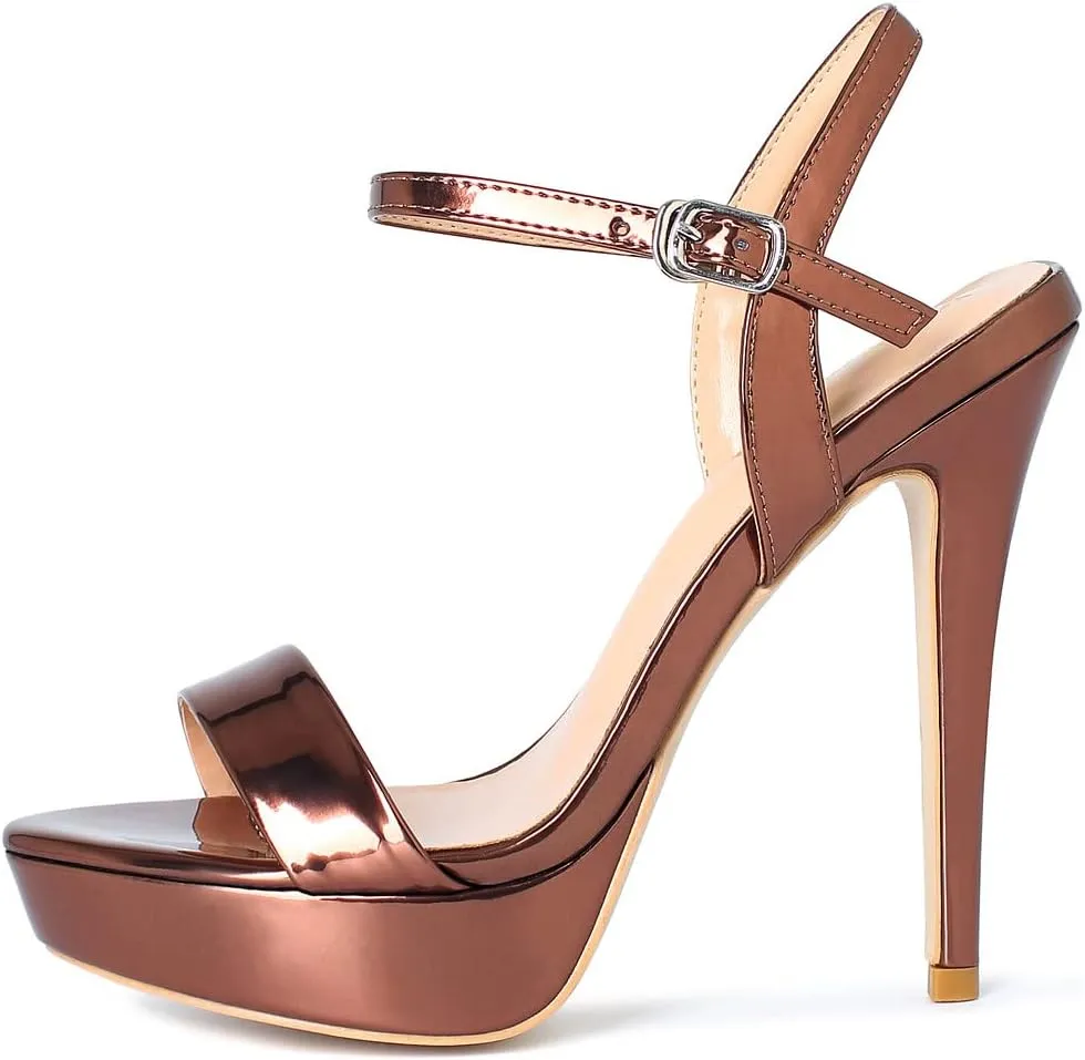 YooPrettyz Women Stiletto Heels Strappy Party Dress Pump Ankle Strap Sandal Heels