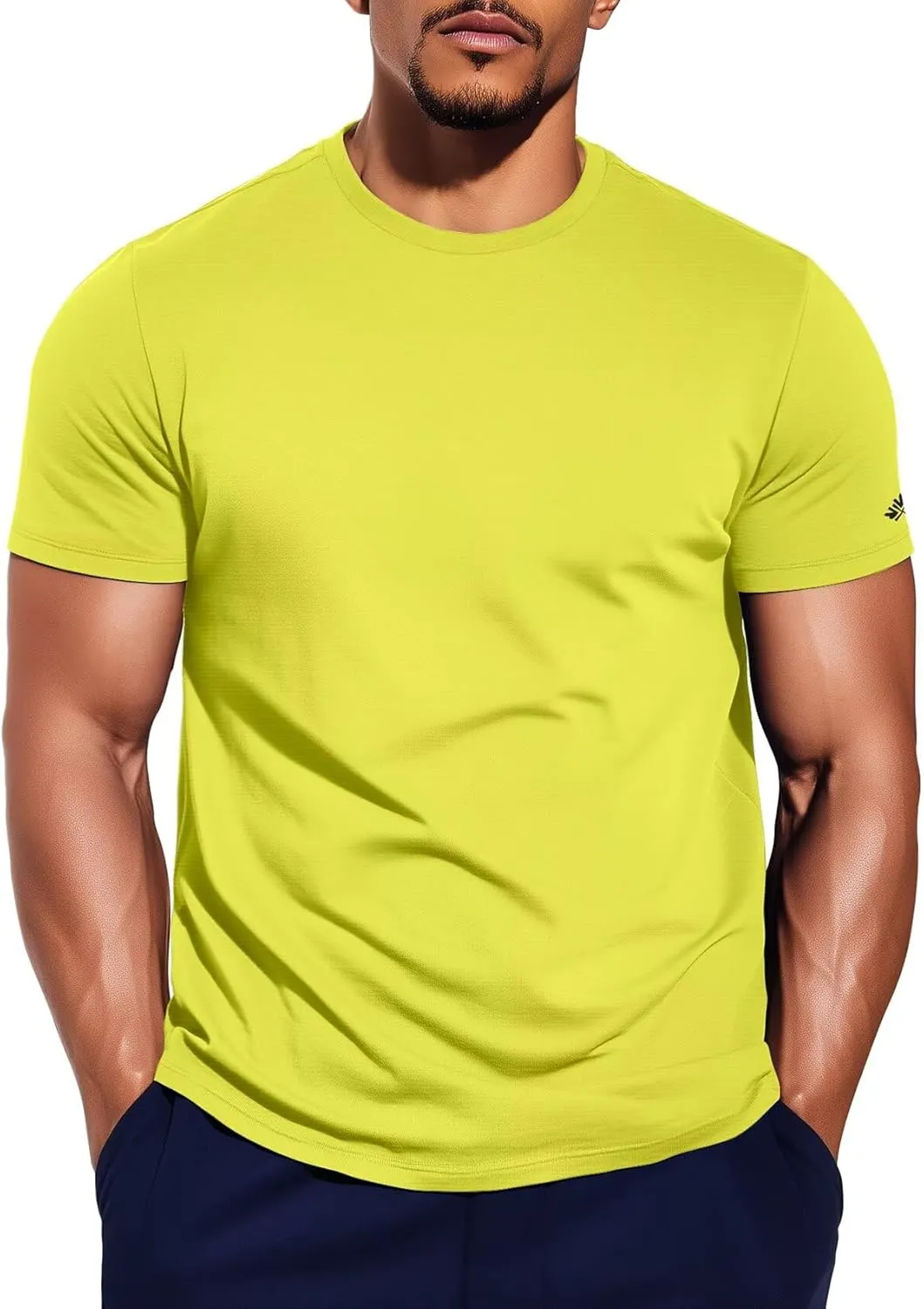 Zengjo Mens Running Shirts Quick Dry Lightweight Moisture Wicking Short Sleeve Gym Workout Athletic Tee