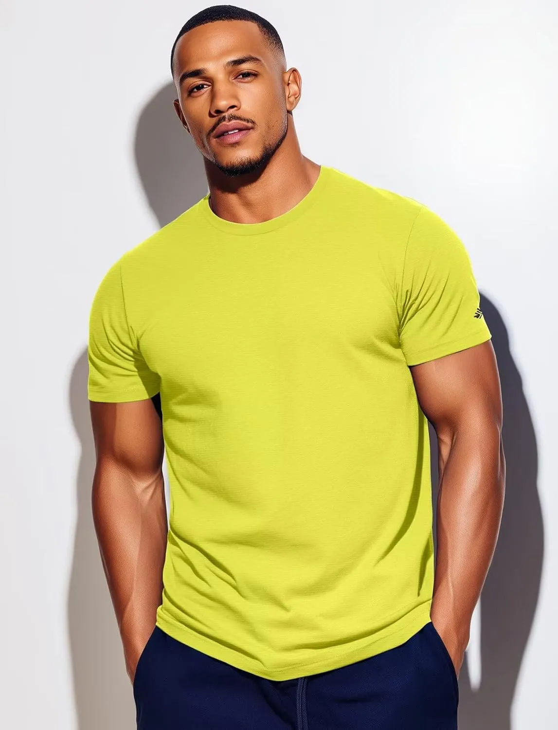 Zengjo Mens Running Shirts Quick Dry Lightweight Moisture Wicking Short Sleeve Gym Workout Athletic Tee