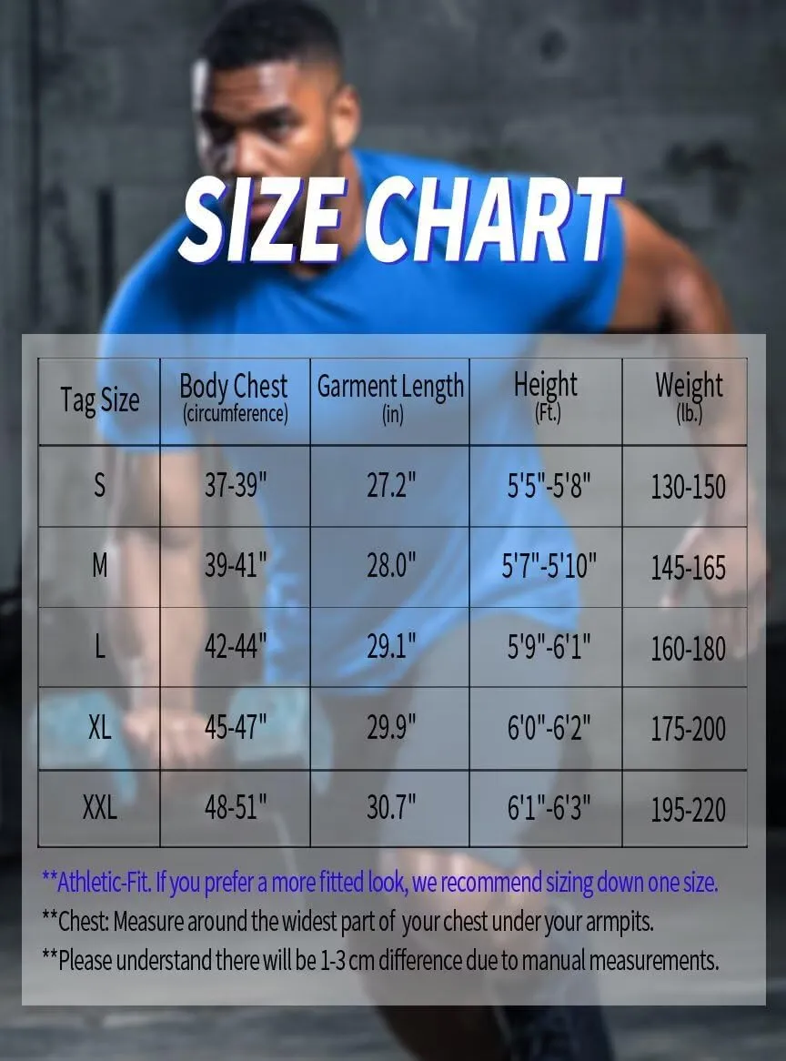 Zengjo Mens Running Shirts Quick Dry Lightweight Moisture Wicking Short Sleeve Gym Workout Athletic Tee
